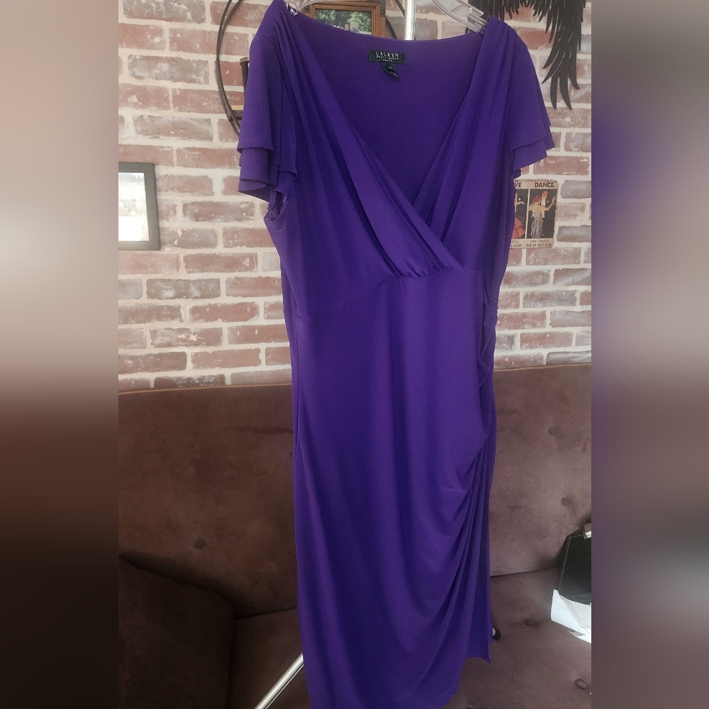 Lauren Ralph Lauren Vibrant Purple Asymmetrical Dress